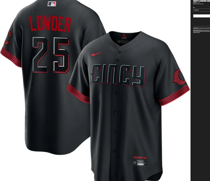 Men Cincinnati Reds #25 Lowder black Nike 2026 MLB Jersey082001